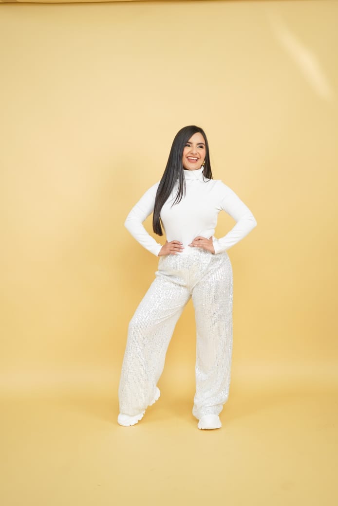 Pantalon Blanco, con lentejuelas - NYE